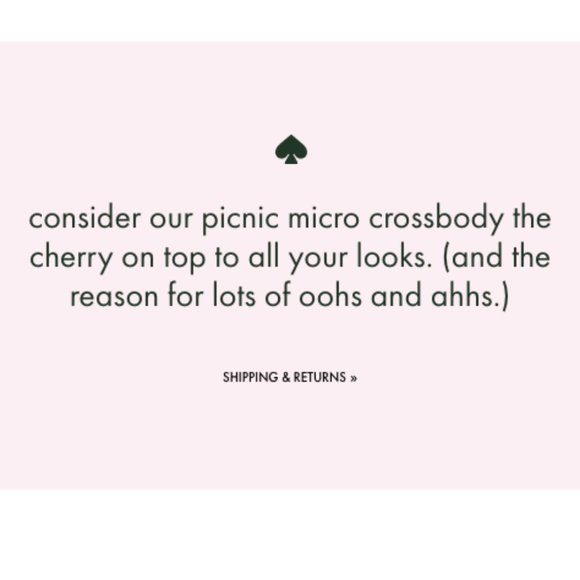 kate spade picnic micro red cherry crossbody purse bag wristlet nwot - Picture 6 of 9